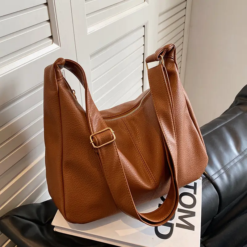 High-End Textured Women's Shoulder Bag, Beige, 2026 - Image 3