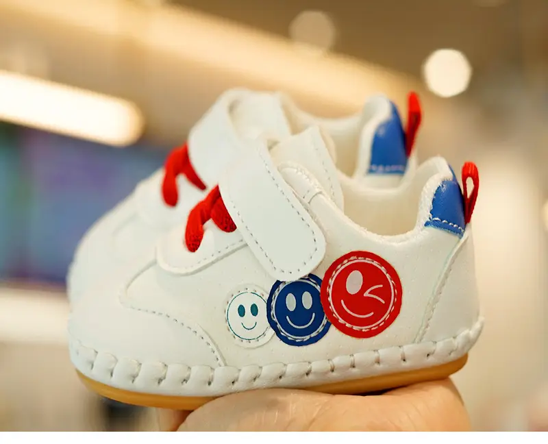 Toddler Shoes White Smiley Non-Slip 0-1Yr — feature 2