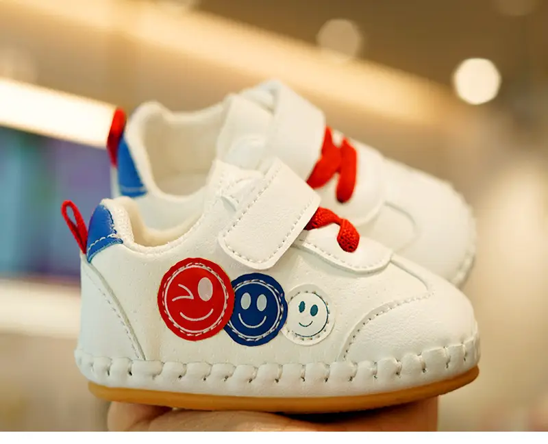 Toddler Shoes White Smiley Non-Slip 0-1Yr — feature 3