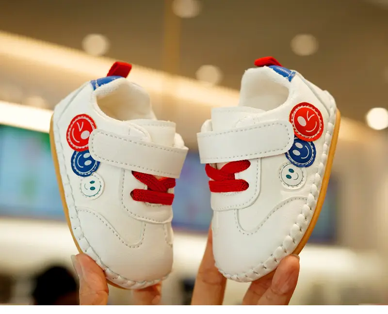Toddler Shoes White Smiley Non-Slip 0-1Yr — feature 5