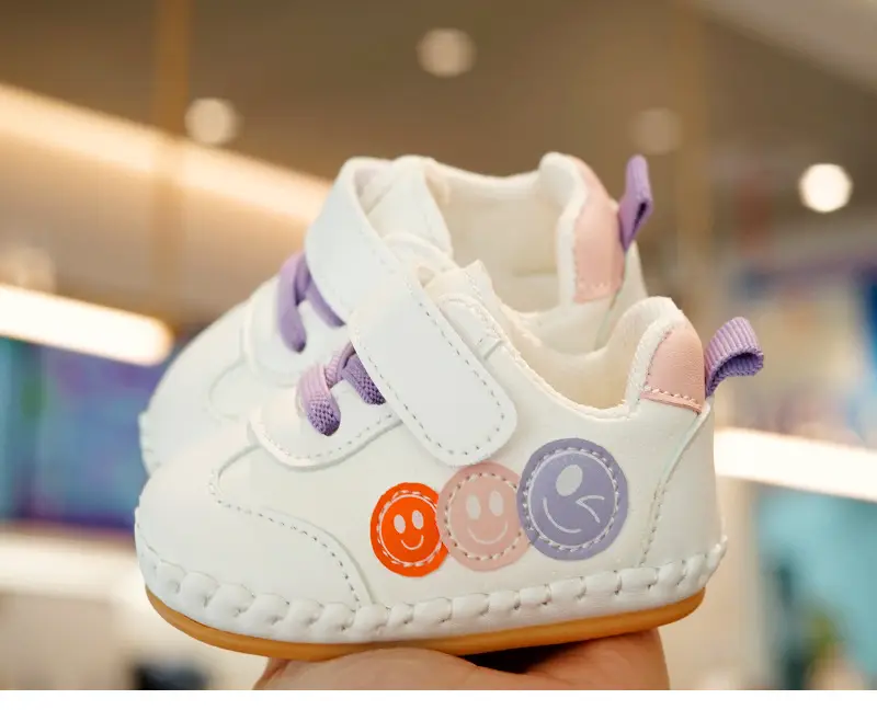 Toddler Shoes White Smiley Non-Slip 0-1Yr — feature 6