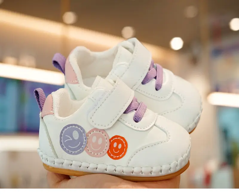 Toddler Shoes White Smiley Non-Slip 0-1Yr — feature 7