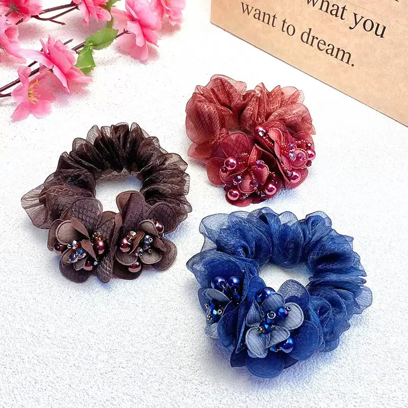 Red Beaded Hair Band for Women - Image 9