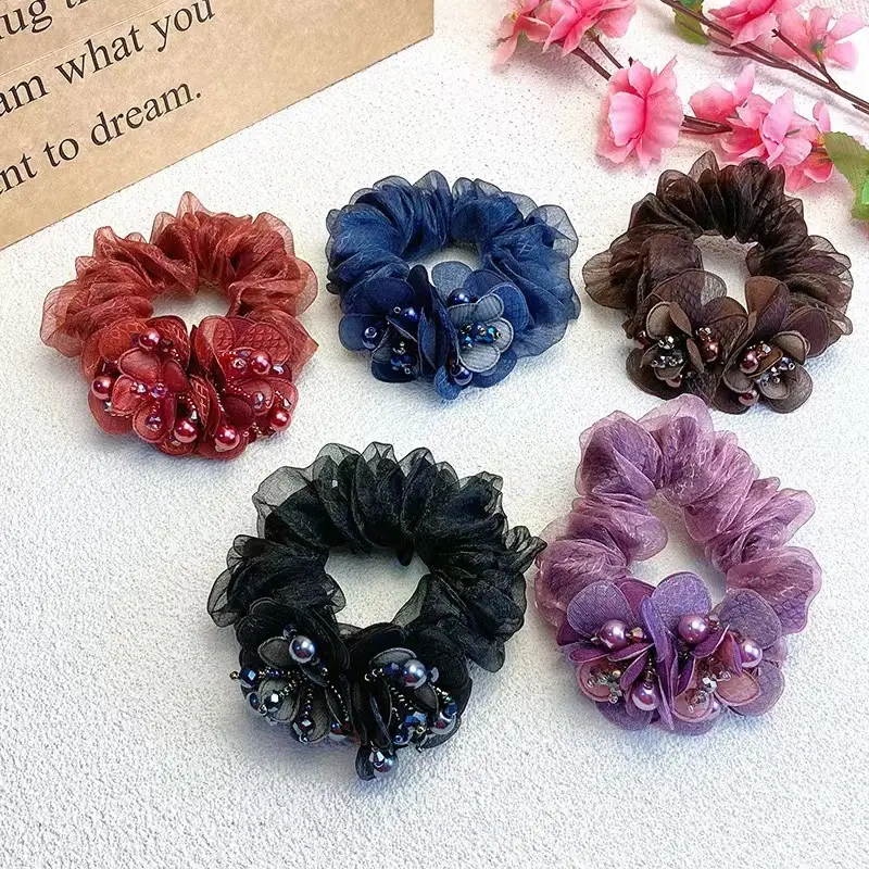 Red Beaded Hair Band for Women — feature 3