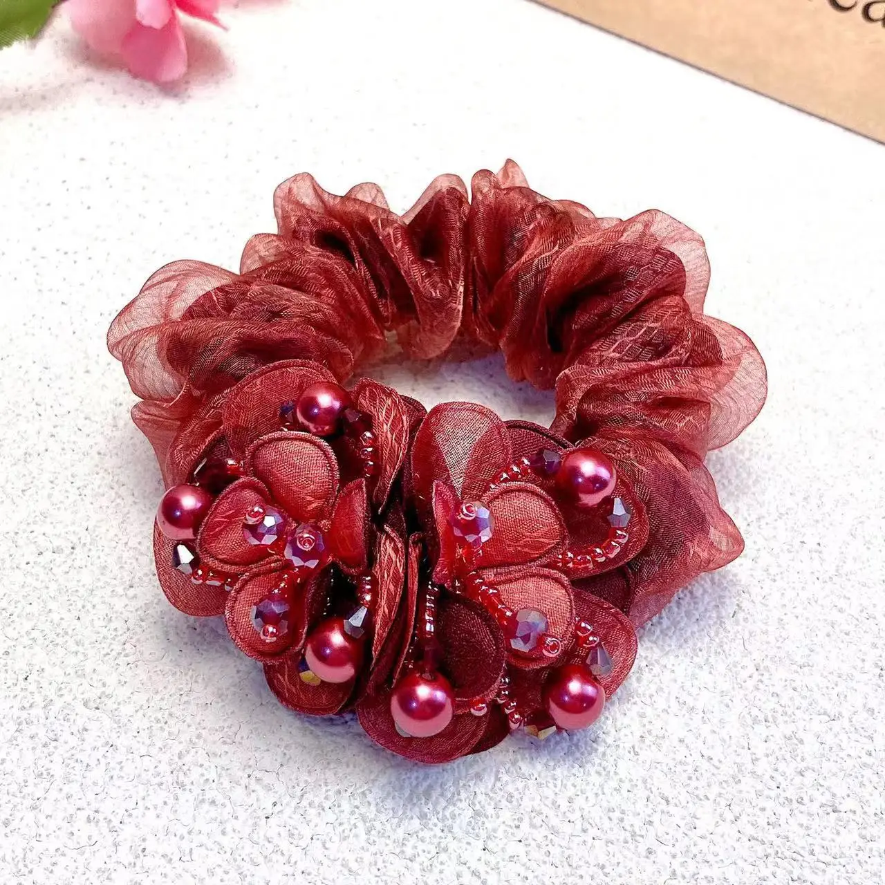 Red Beaded Hair Band for Women — feature 7