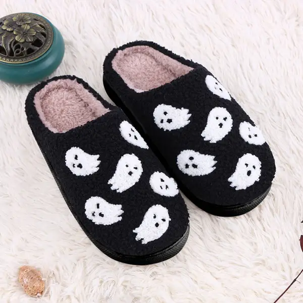 Cross-border popular smiley face cotton slippers men and women couple cotton slippers home indoor cute thick bottom cartoon non-slip slippers