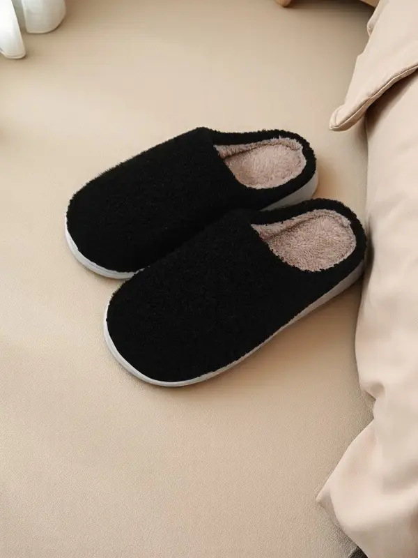 Cross-border popular smiley face cotton slippers men and women couple cotton slippers home indoor cute thick bottom cartoon non-slip slippers