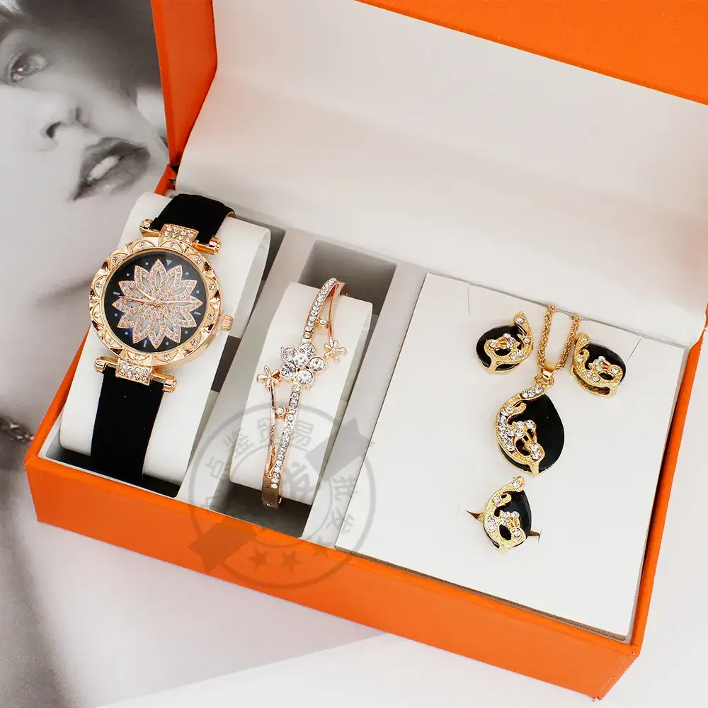 Foreign Trade Watch Set for Women Gold Plated Crystal Jewelry - Image 2