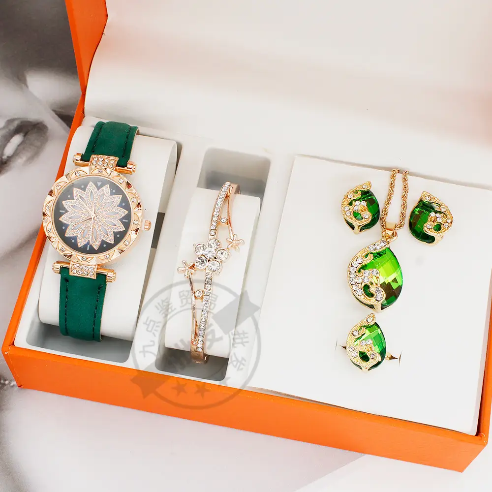Foreign Trade Watch Set for Women Gold Plated Crystal Jewelry — feature 10
