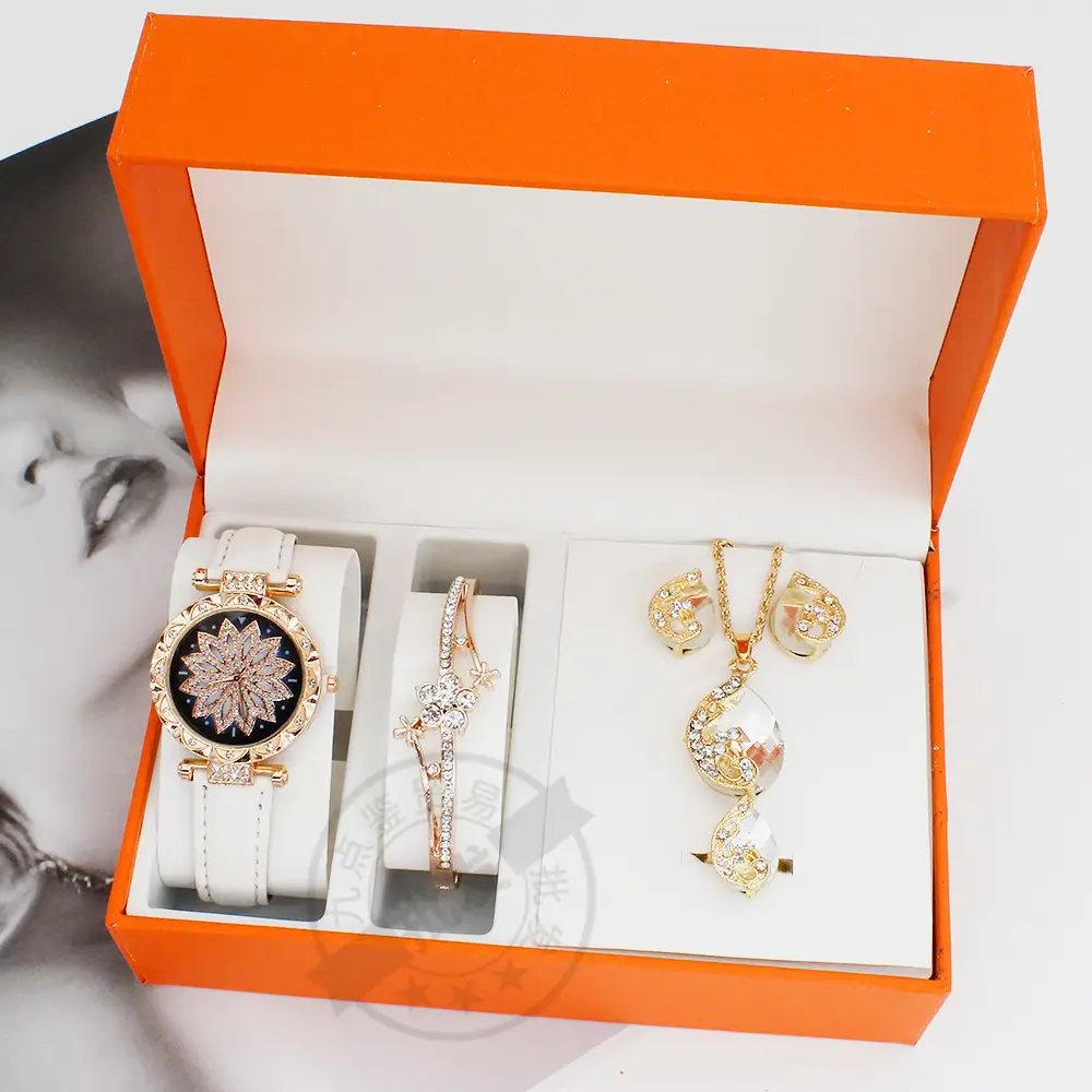 Foreign Trade Watch Set for Women Gold Plated Crystal Jewelry — feature 6
