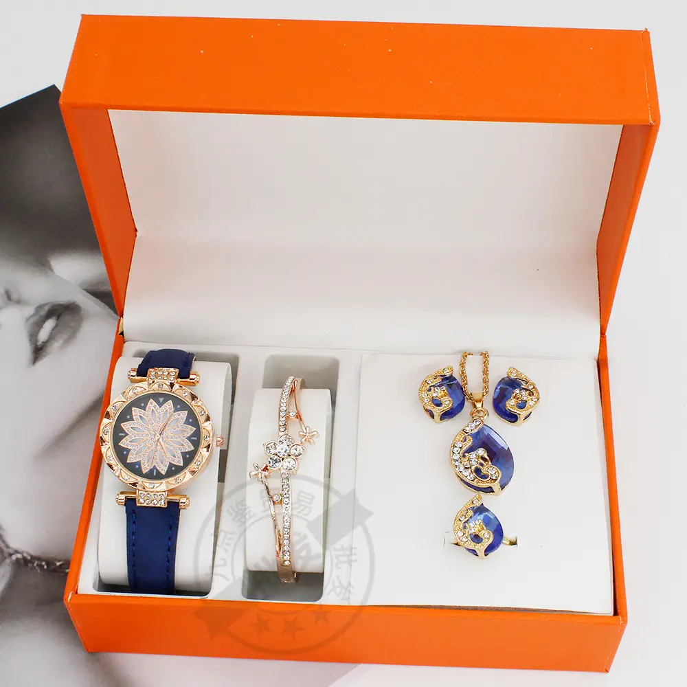 Foreign Trade Watch Set for Women Gold Plated Crystal Jewelry — feature 7