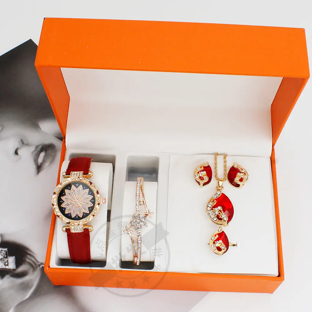 Foreign Trade Watch Set for Women Gold Plated Crystal Jewelry — feature 9
