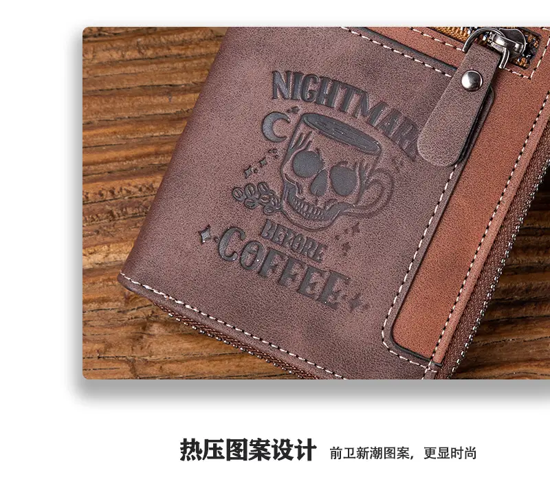 Cross-Border Best-Selling Men's Wallet Vertical Style Business Multi-Functional Large Capacity Casual Retro Zipper Coin Purse Wallet — feature 14