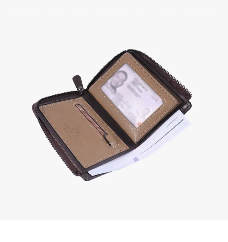 Cross-Border Best-Selling Men's Wallet Vertical Style Business Multi-Functional Large Capacity Casual Retro Zipper Coin Purse Wallet — feature 18