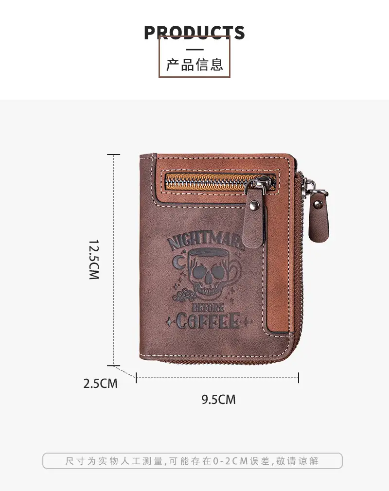 Cross-Border Best-Selling Men's Wallet Vertical Style Business Multi-Functional Large Capacity Casual Retro Zipper Coin Purse Wallet — feature 19