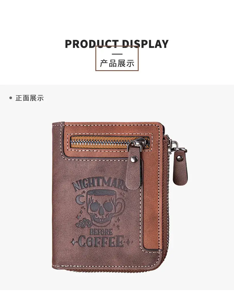 Cross-Border Best-Selling Men's Wallet Vertical Style Business Multi-Functional Large Capacity Casual Retro Zipper Coin Purse Wallet — feature 21