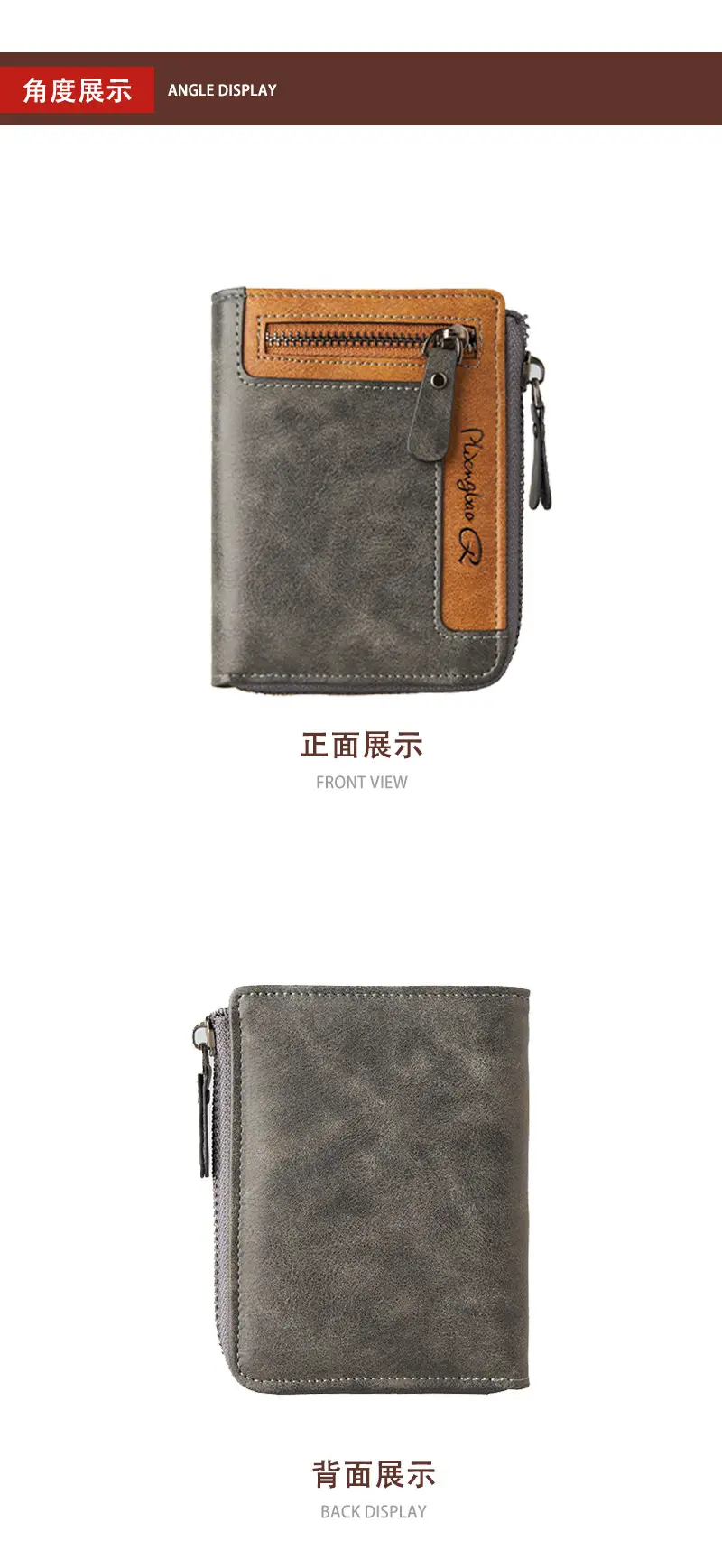 Cross-Border Best-Selling Men's Wallet Vertical Style Business Multi-Functional Large Capacity Casual Retro Zipper Coin Purse Wallet — feature 9