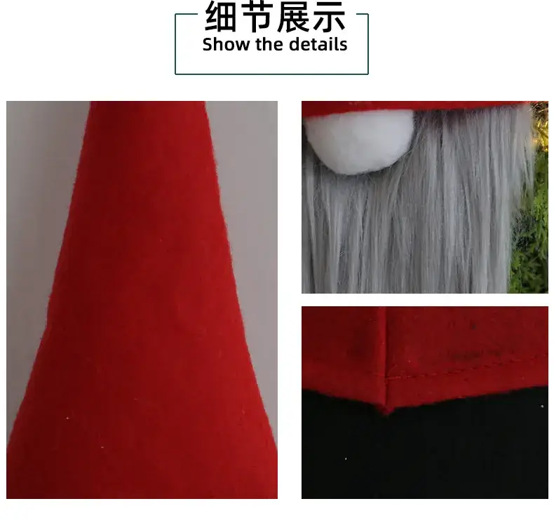 Glowing Faceless Santa Claus Christmas Wreath Wholesale Cross-Border Creative Wreath Door Hanging Restaurant Bar Christmas Decoration Props — feature 15
