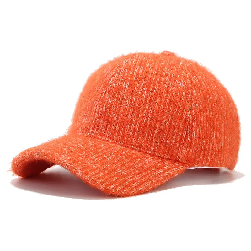Grey Knitted Baseball Cap for Men Women Winter Warm - Image 2