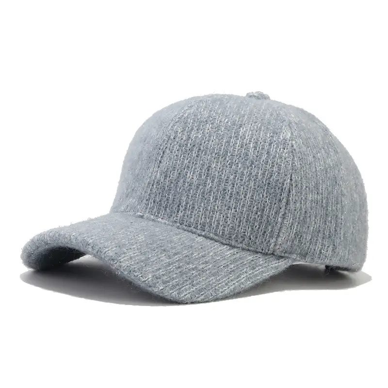 Grey Knitted Baseball Cap for Men Women Winter Warm - Image 7