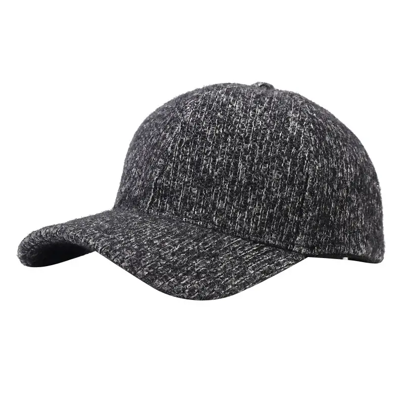 Grey Knitted Baseball Cap for Men Women Winter Warm - Image 8