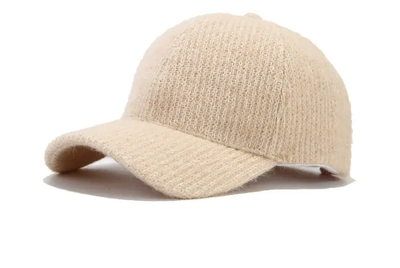 Grey Knitted Baseball Cap for Men Women Winter Warm — feature 11
