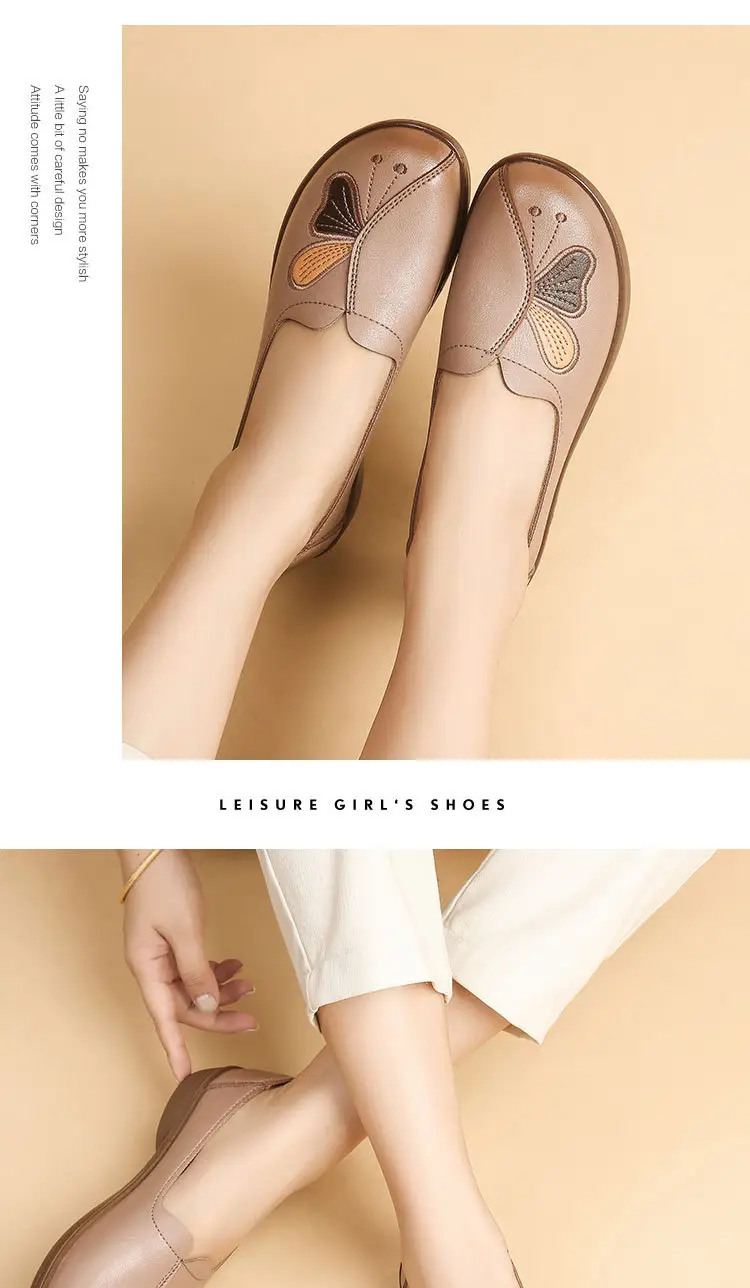 Spring and Autumn Style Soft Leather Shoes for Middle-Aged and Elderly Women, Flat-Soled Mom Shoes, Non-Slip Soft-Soled Leather Shoes for the Elderly, Comfortable and Versatile — feature 13