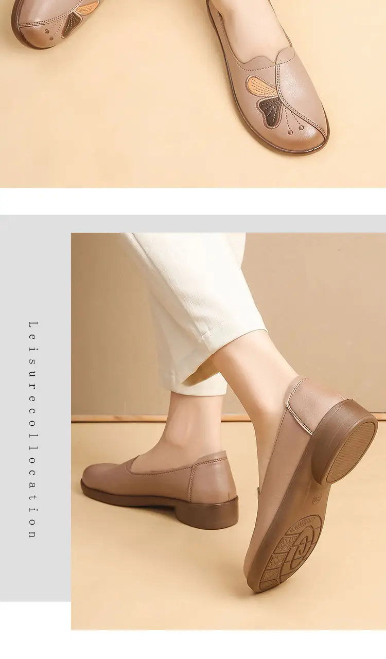 Spring and Autumn Style Soft Leather Shoes for Middle-Aged and Elderly Women, Flat-Soled Mom Shoes, Non-Slip Soft-Soled Leather Shoes for the Elderly, Comfortable and Versatile — feature 14