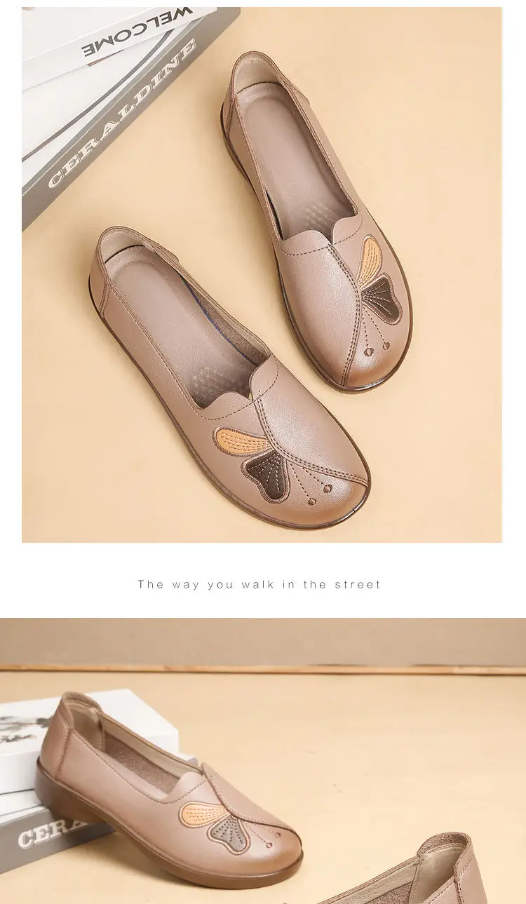 Spring and Autumn Style Soft Leather Shoes for Middle-Aged and Elderly Women, Flat-Soled Mom Shoes, Non-Slip Soft-Soled Leather Shoes for the Elderly, Comfortable and Versatile — feature 15