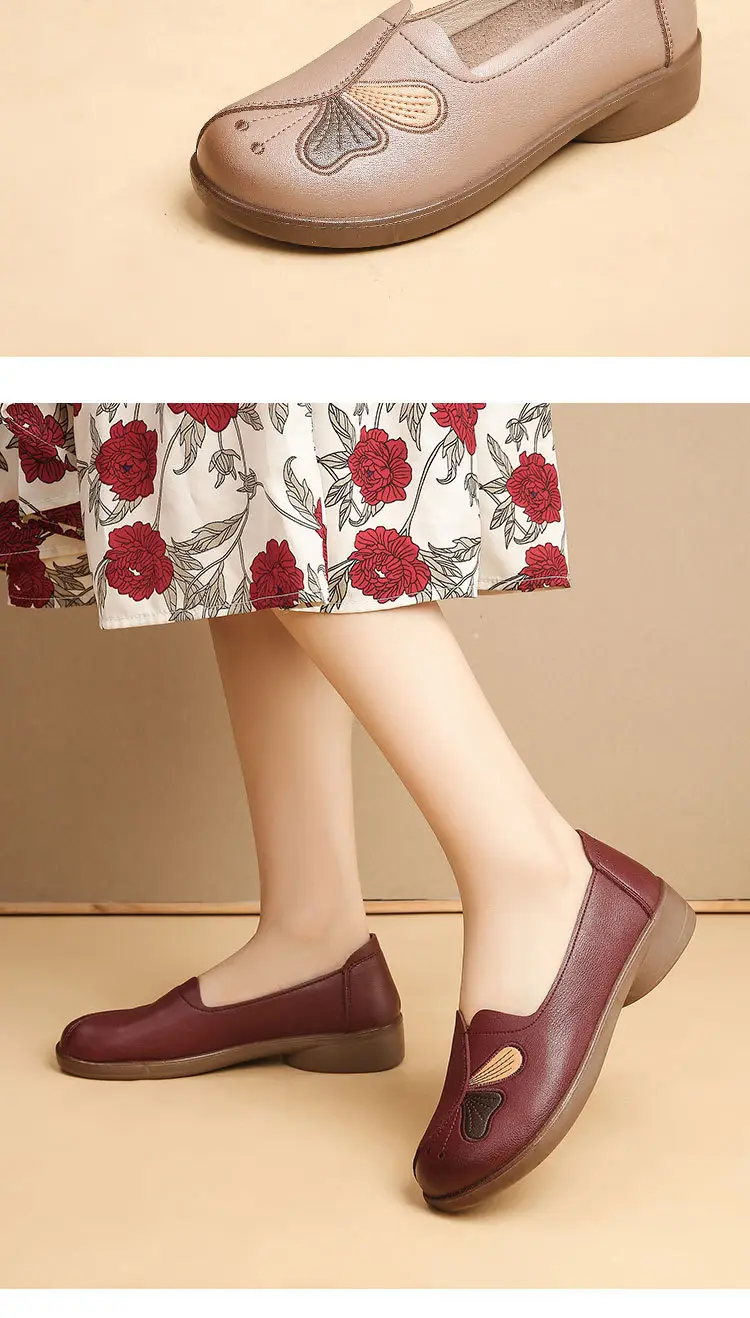 Spring and Autumn Style Soft Leather Shoes for Middle-Aged and Elderly Women, Flat-Soled Mom Shoes, Non-Slip Soft-Soled Leather Shoes for the Elderly, Comfortable and Versatile — feature 16