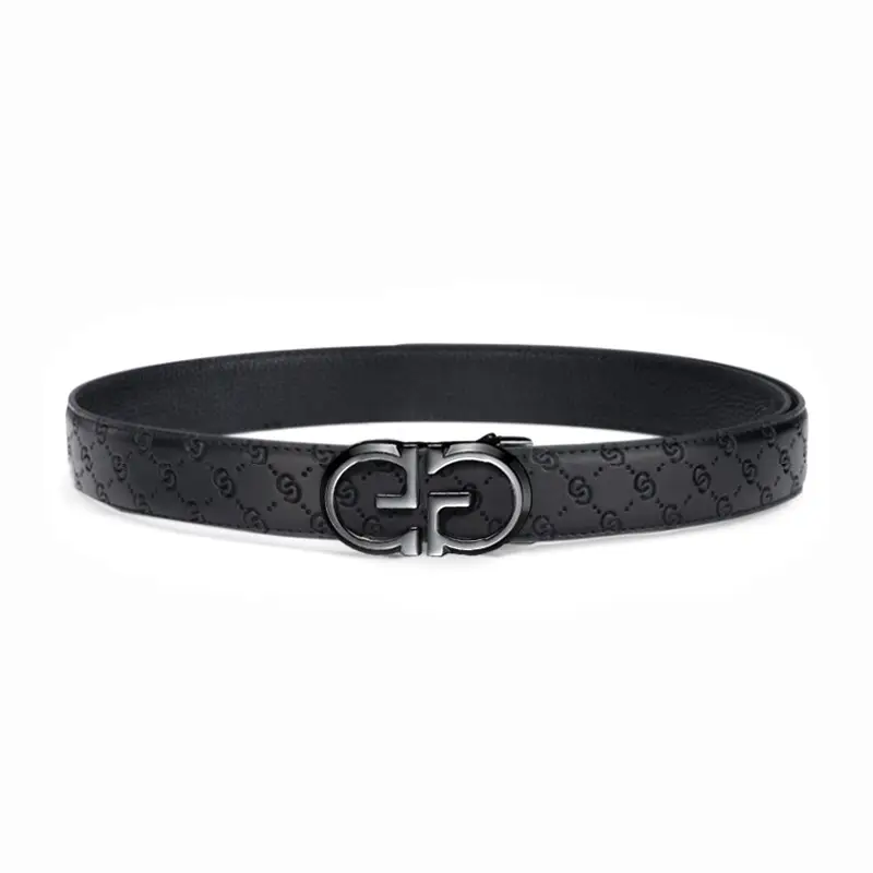 Gold Logo Leather Belt for Men Business Casual - Image 7