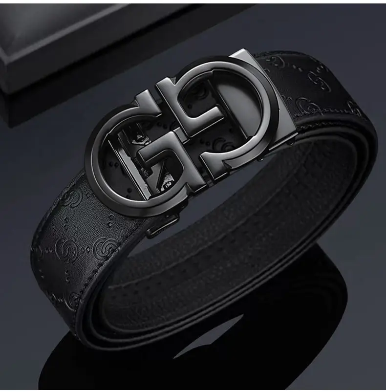 Gold Logo Leather Belt for Men Business Casual — feature 15