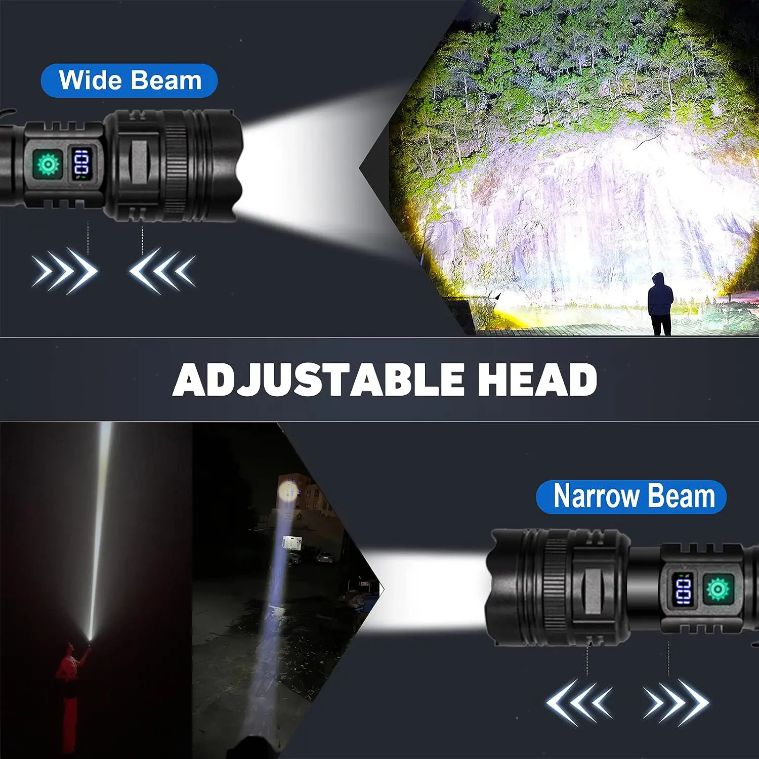 Laser Flashlight Super Bright Portable Flood Prevention Emergency Self Defense