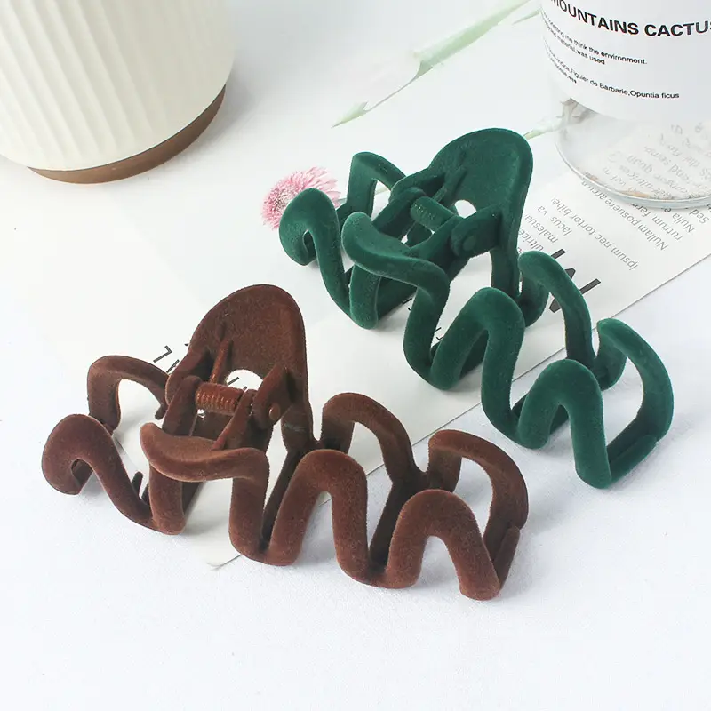 2023 White Deer Flocking Hair Clip Women High-Looking Large Clip