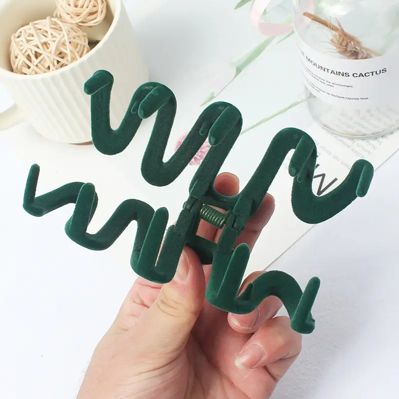 2023 White Deer Flocking Hair Clip Women High-Looking Large Clip