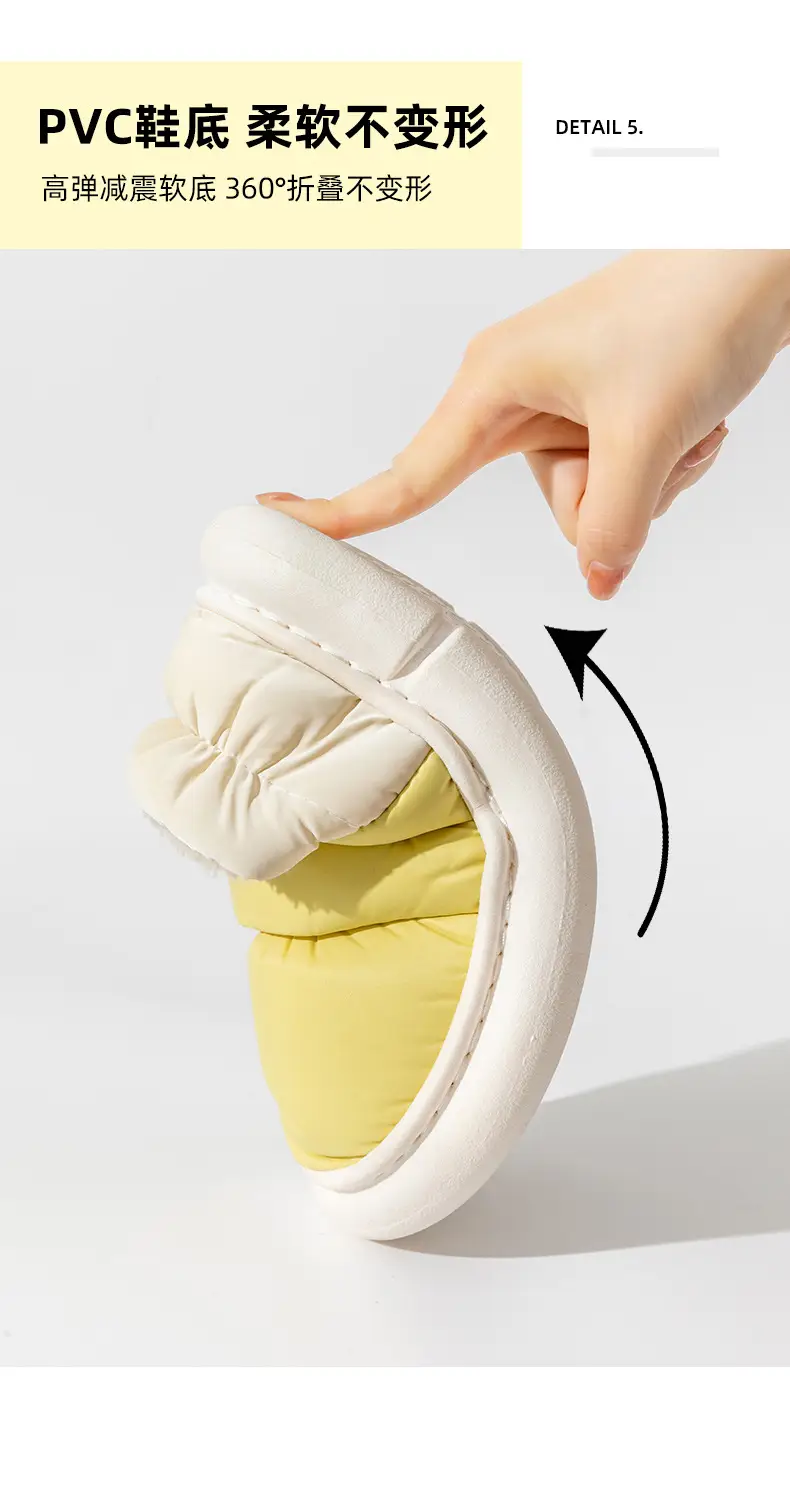 Men's Down Cotton Slippers Winter Indoor Heel Warm Thick Sole Home Waterproof Cotton Shoes for Women — feature 8