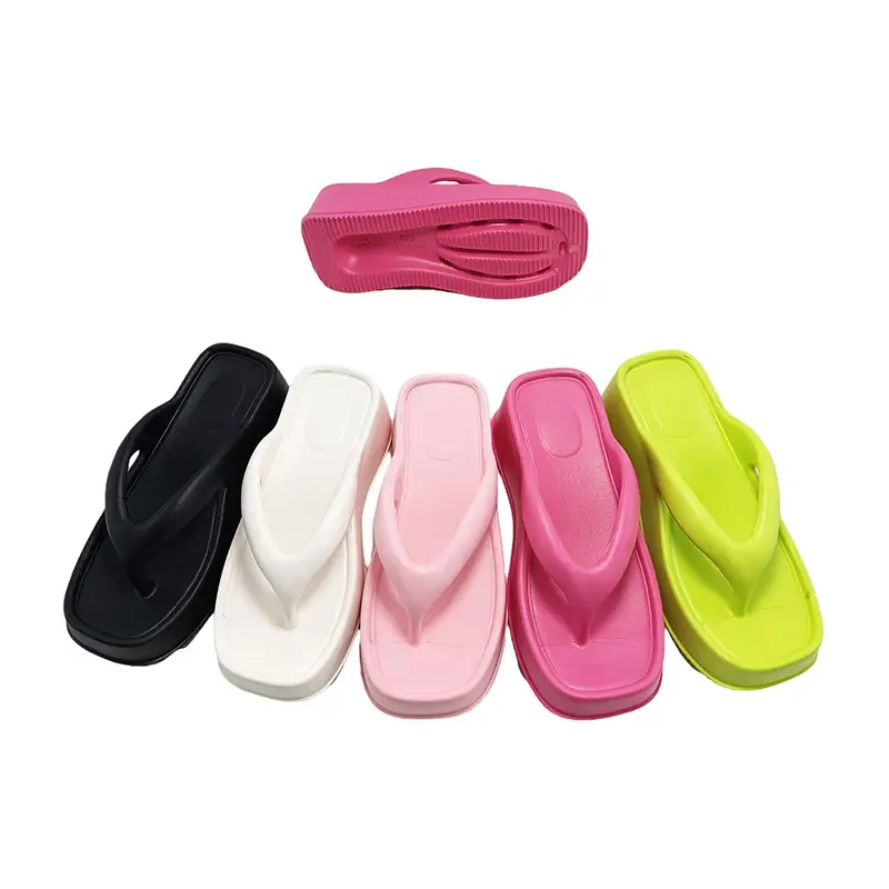 Women's Pink Wedge Flip Flops 2023 Summer