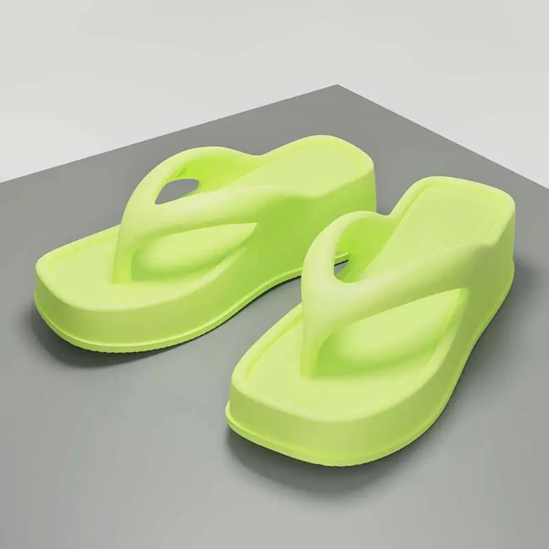 Women's Pink Wedge Flip Flops 2023 Summer