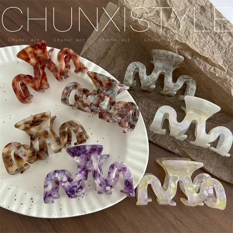 2023 Ouni fried street m-shaped wave hair clip acetate - Image 6