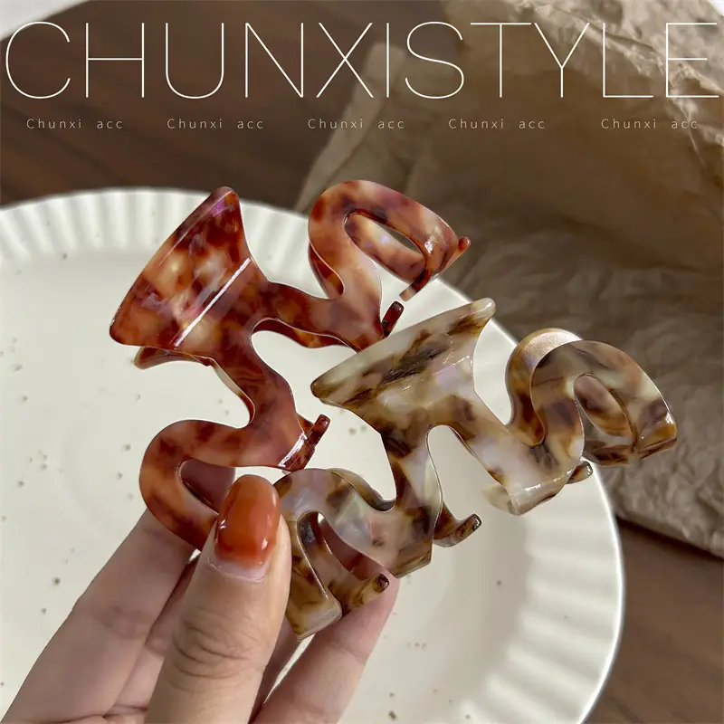 2023 Ouni fried street m-shaped wave hair clip acetate - Image 8