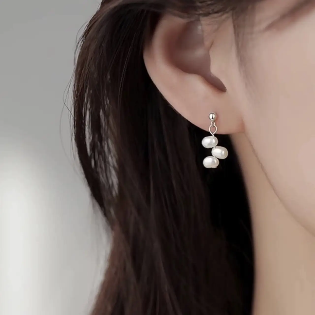 S925 Silver Pearl Drop Earrings for Women - Image 4