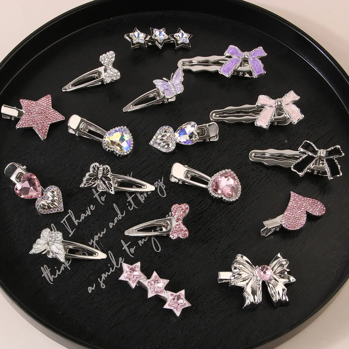 Pink Heart Star Metal Hairpin Sweet Cool Girly Style Y2K Bangs Side Clip New Hairpin Hair Accessories — feature 6