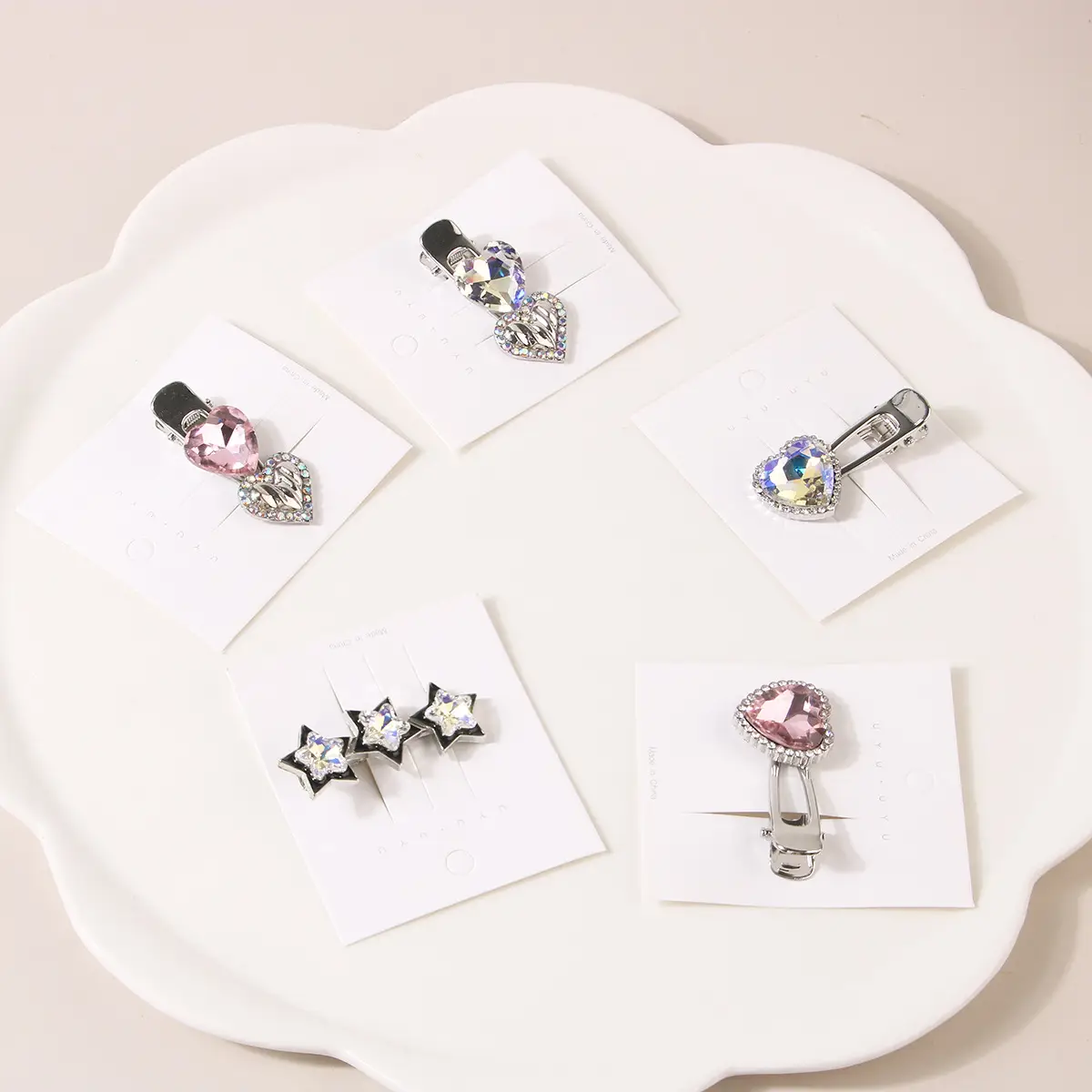 Pink Heart Star Metal Hairpin Sweet Cool Girly Style Y2K Bangs Side Clip New Hairpin Hair Accessories — feature 7