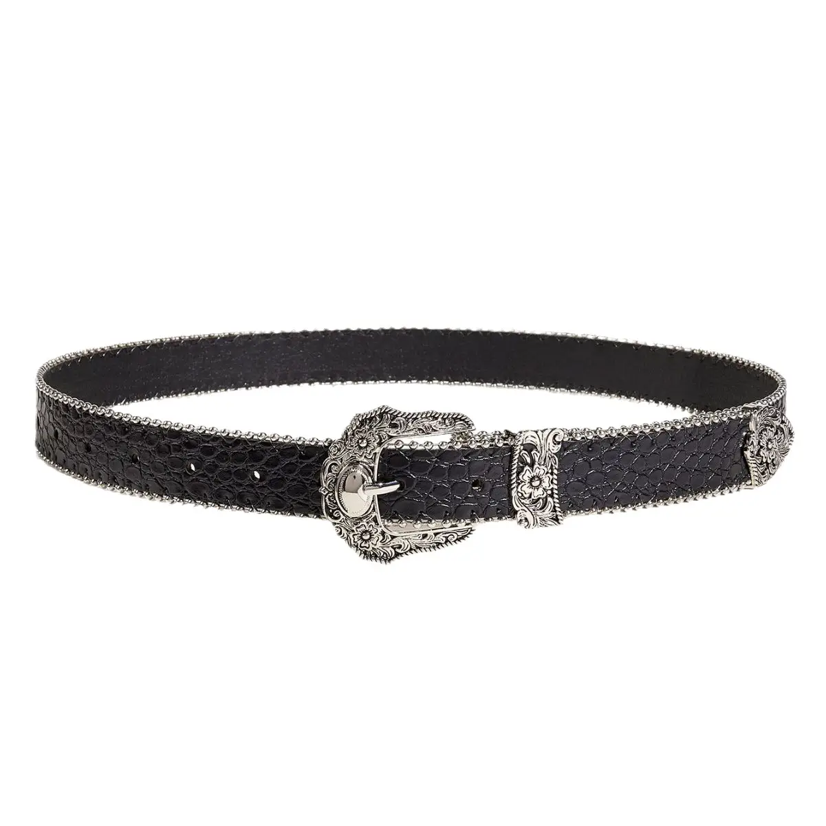 Black Rhinestone Belt for Women with Buckle - Image 6