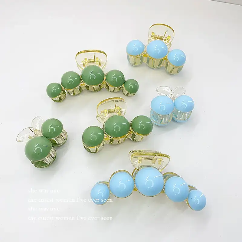 Korean Pearl Hair Clip Green 10cm 70cm