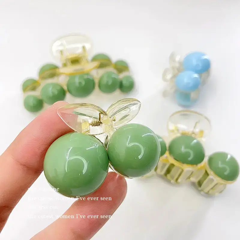 Korean Pearl Hair Clip Green 10cm 70cm
