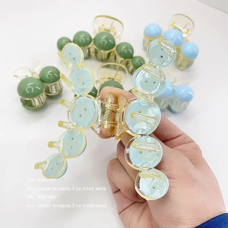 Korean Pearl Hair Clip Green 10cm 70cm