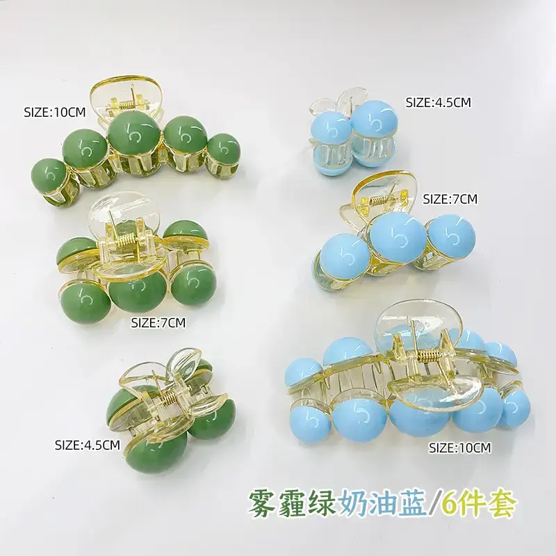 Korean Pearl Hair Clip Green 10cm 70cm