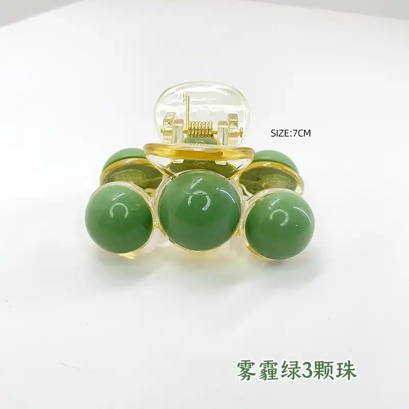 Korean Pearl Hair Clip Green 10cm 70cm