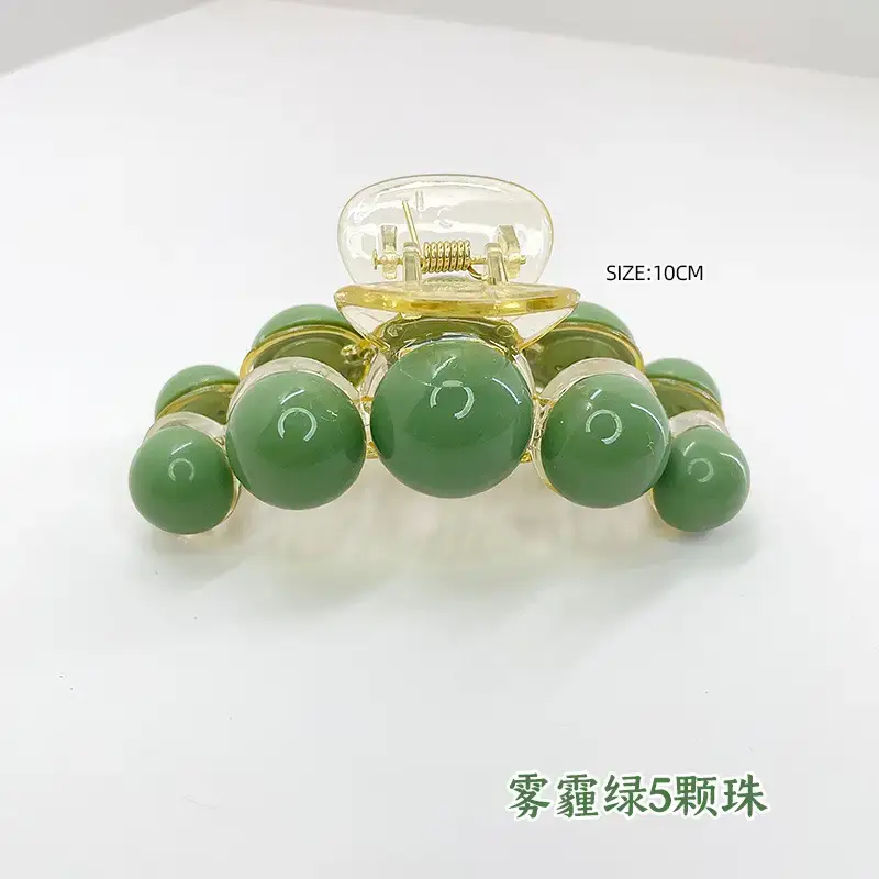 Korean Pearl Hair Clip Green 10cm 70cm